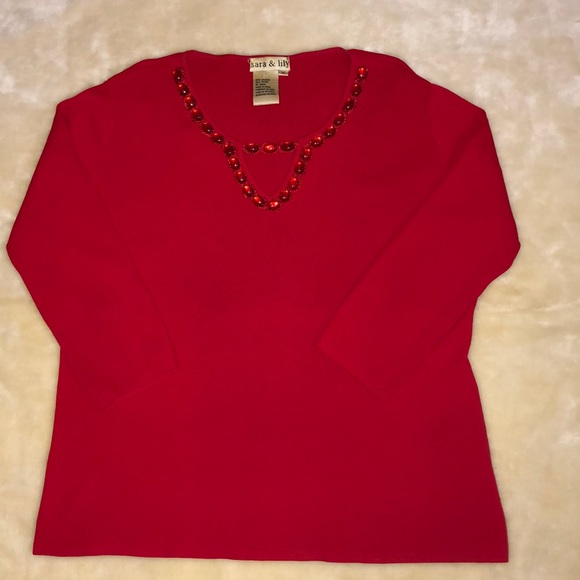 sara & lily Red Top - Picture 1 of 6